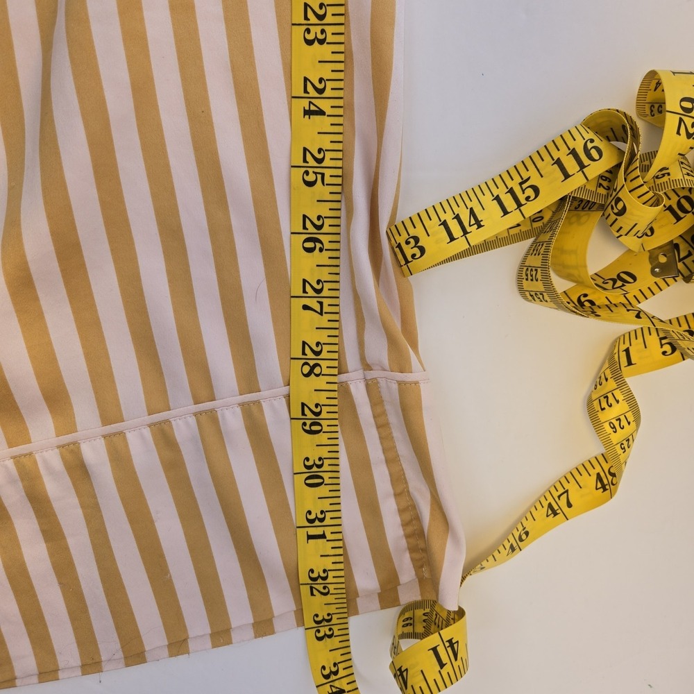 Victoria's Secret Satin Lounge Pajama Pants Striped Size M Long Pockets Gold - Picture 11 of 11